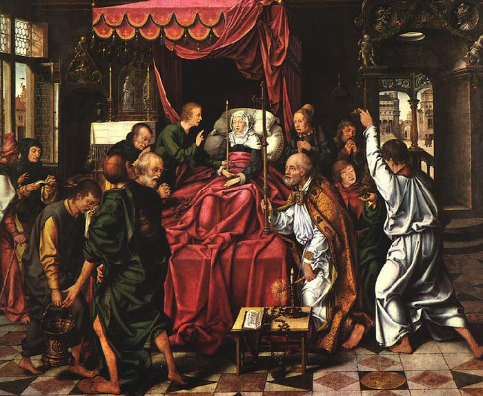 Joos van cleve The Death of the Virgin oil painting image